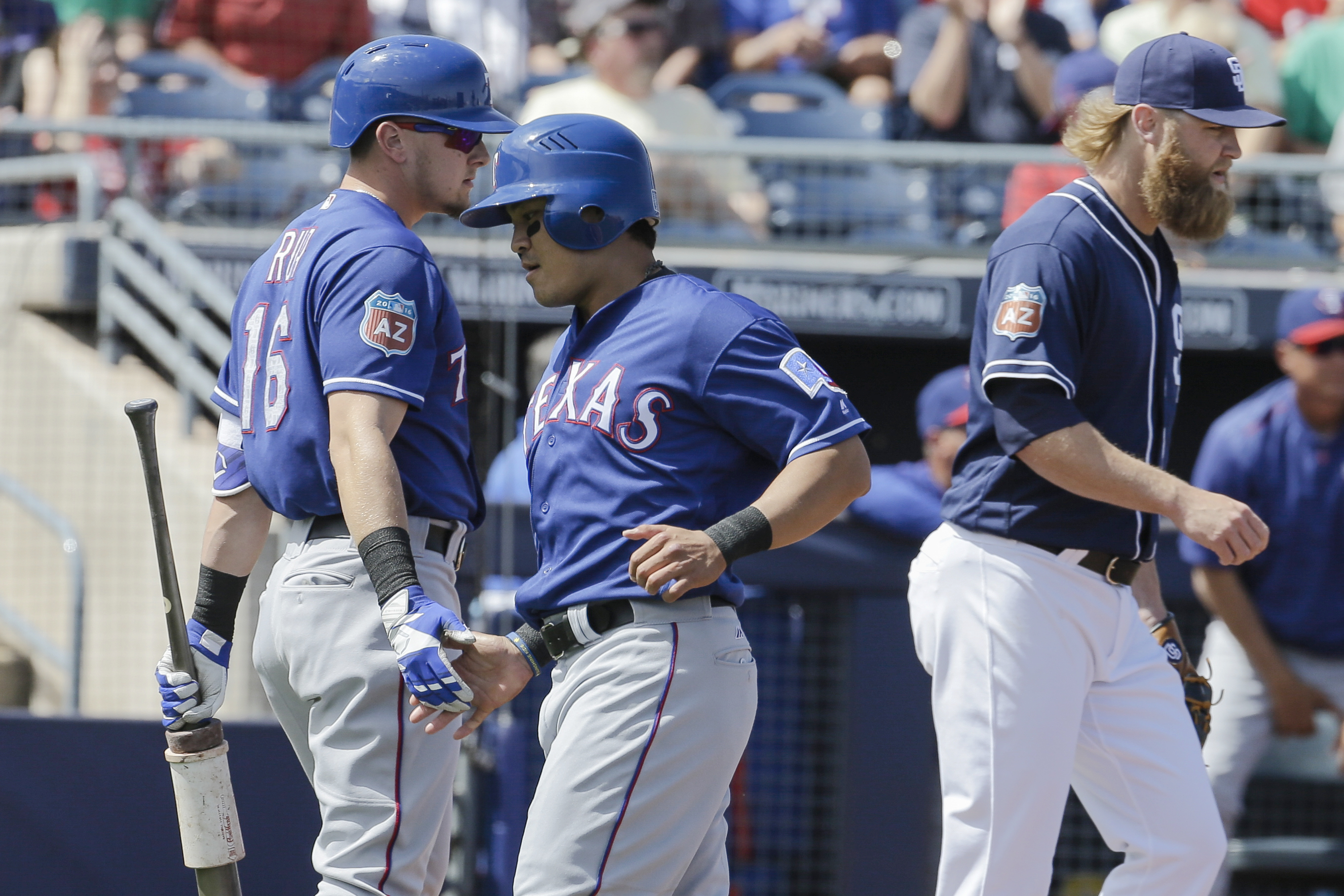 Adrian Beltre and Elvis Andrus by Tom Pennington