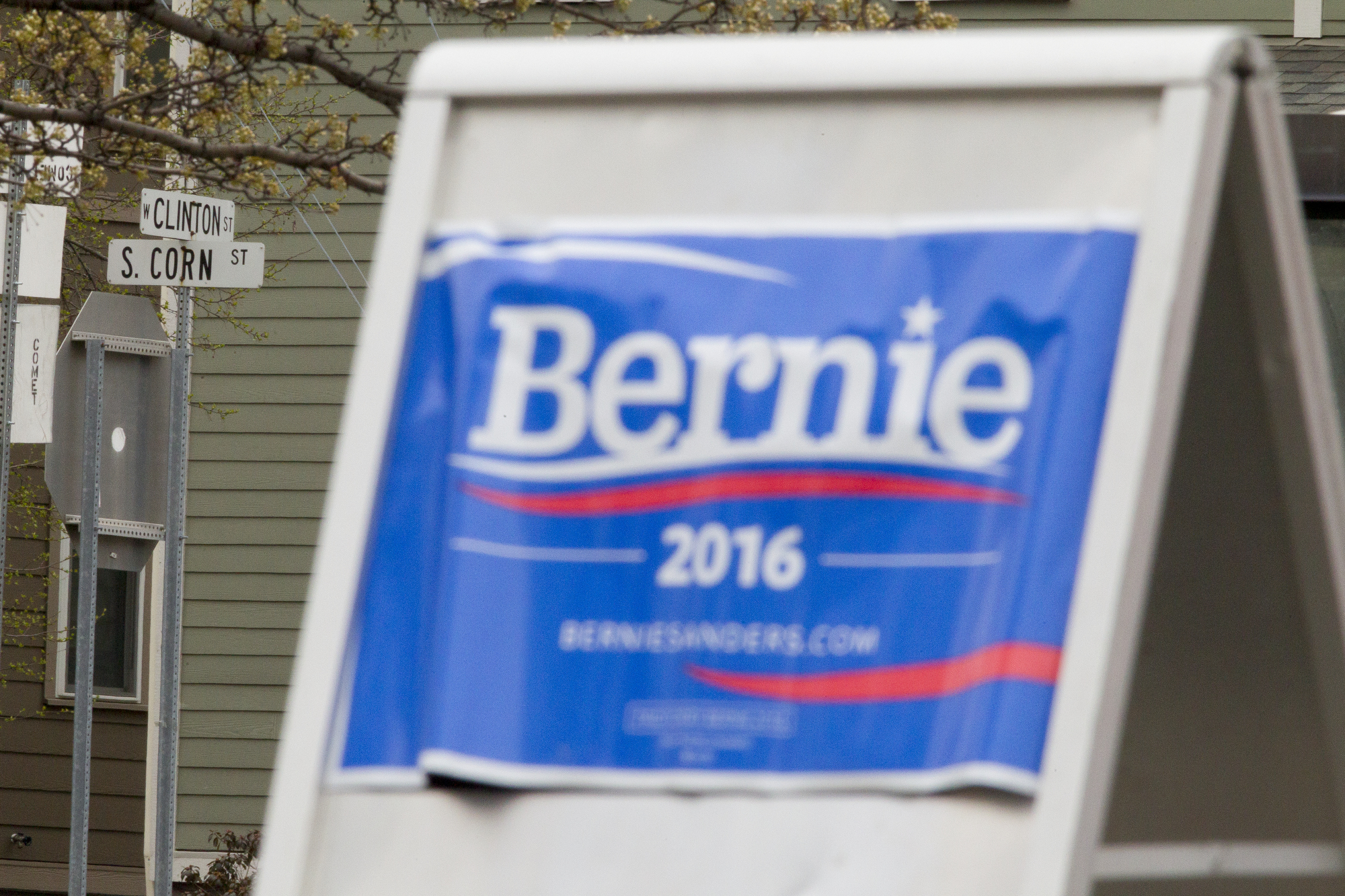 You can find this Sanders campaign office on Clinton Street