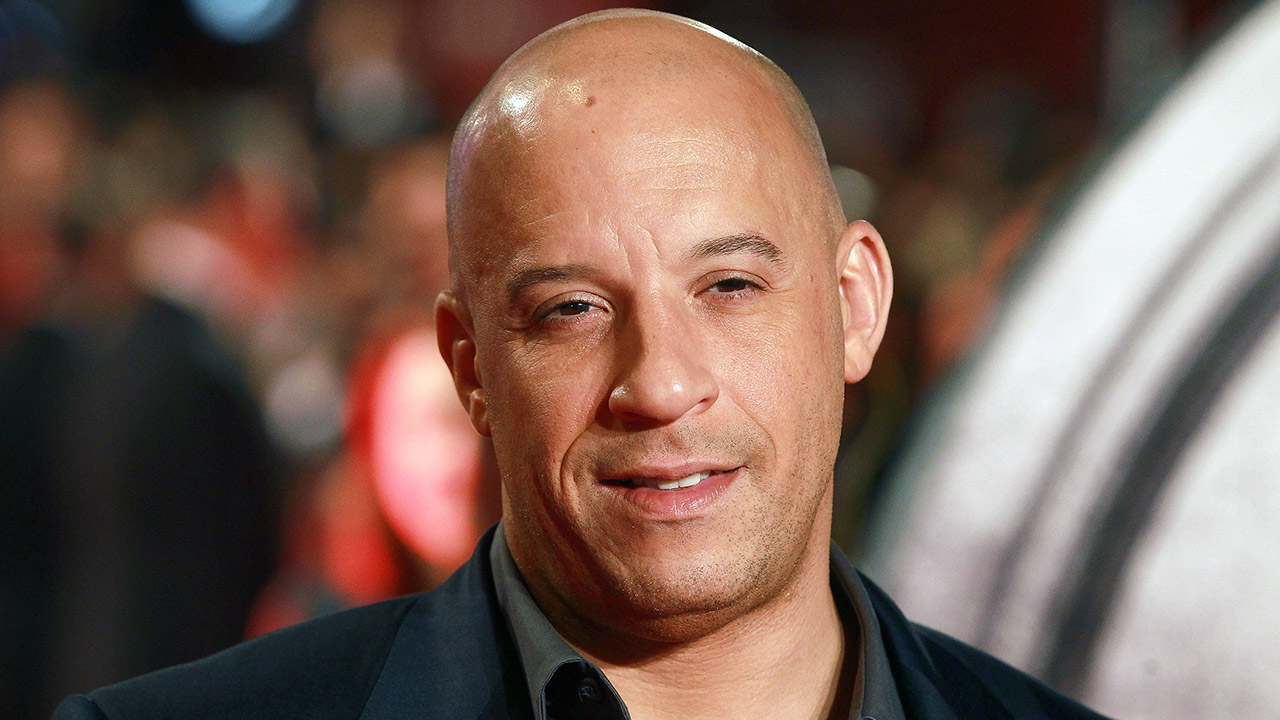 Vin Diesel doing the Rock raising eyebrow meme