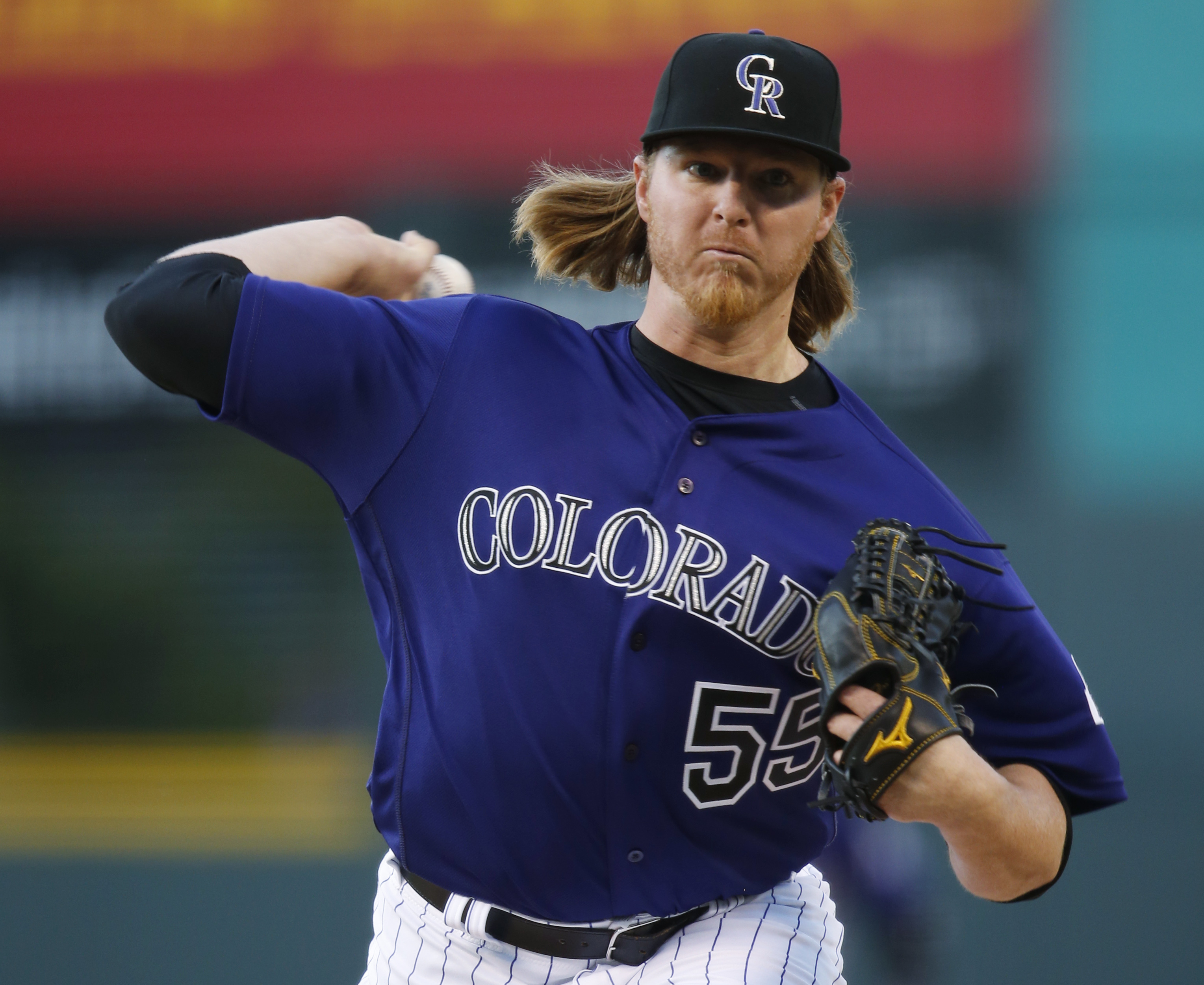 Colorado Rockies Trevor Story, Jon Gray and Mark Reynolds share