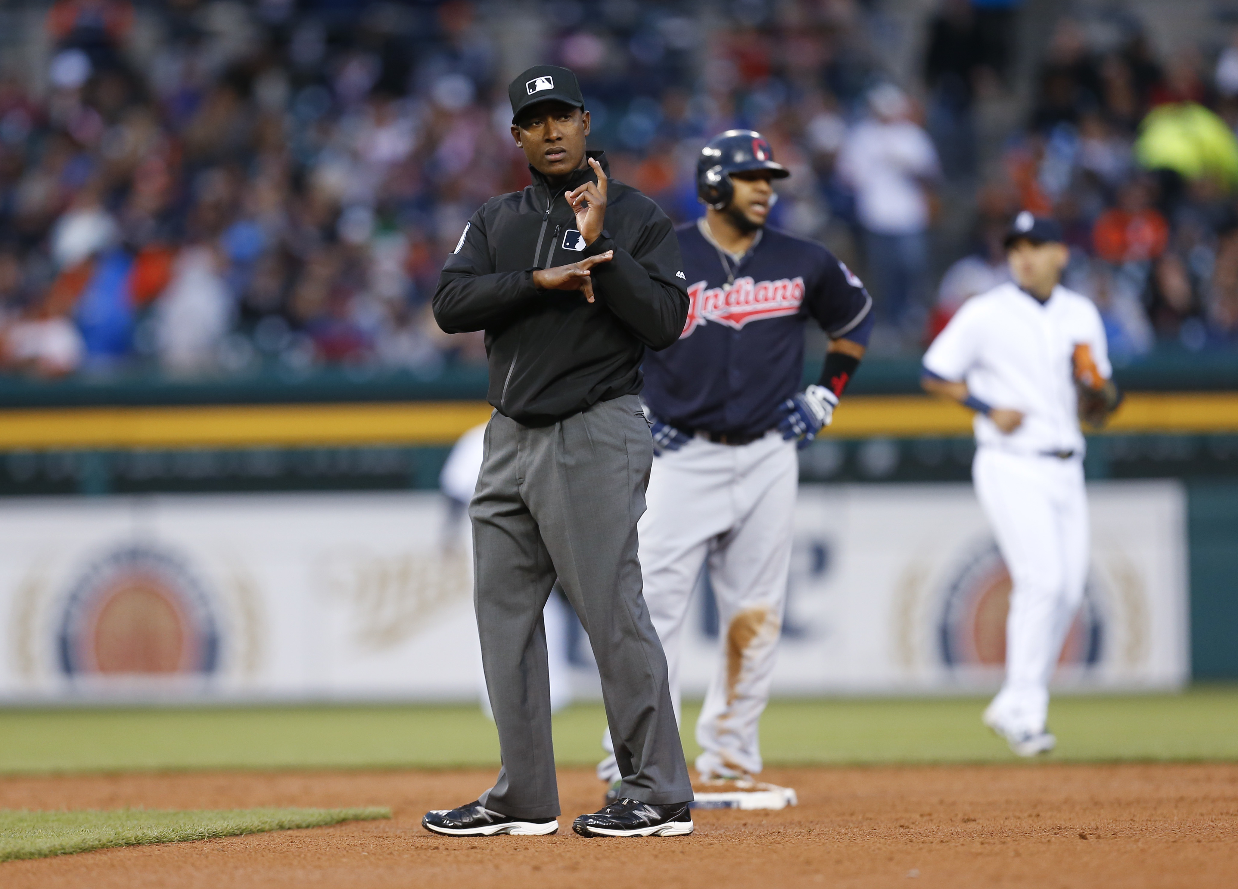 WASHINGTON, DC - JUNE 10: MLB home plate umpire Ramon De Jesus looks on  during a regular season game between the Milwaukee Brewers and Washington  Nationals on June 10, 2022, at Nationals