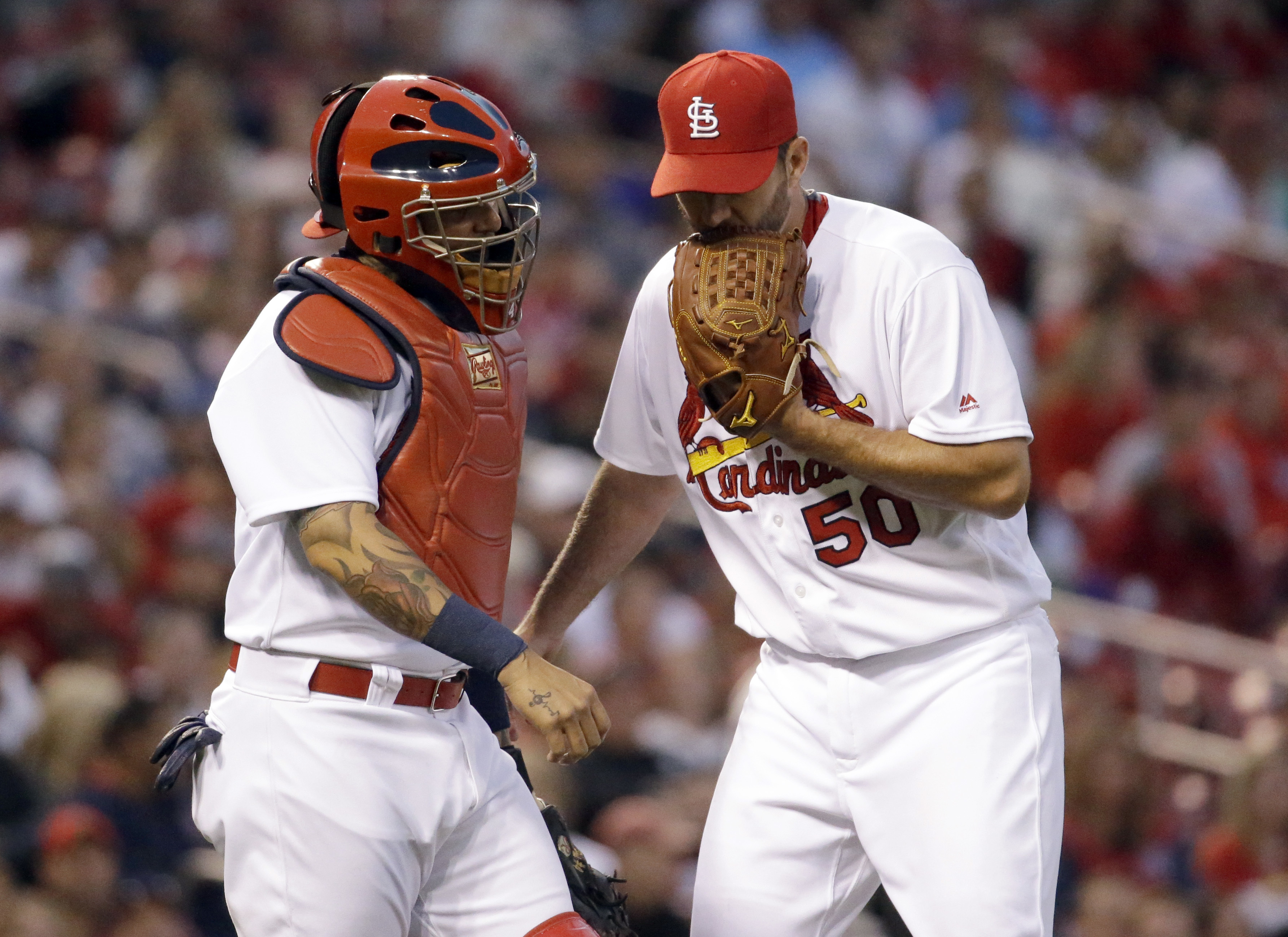 June 4, 2016 St Louis Cardinals - Adam Wainwright and Yadier