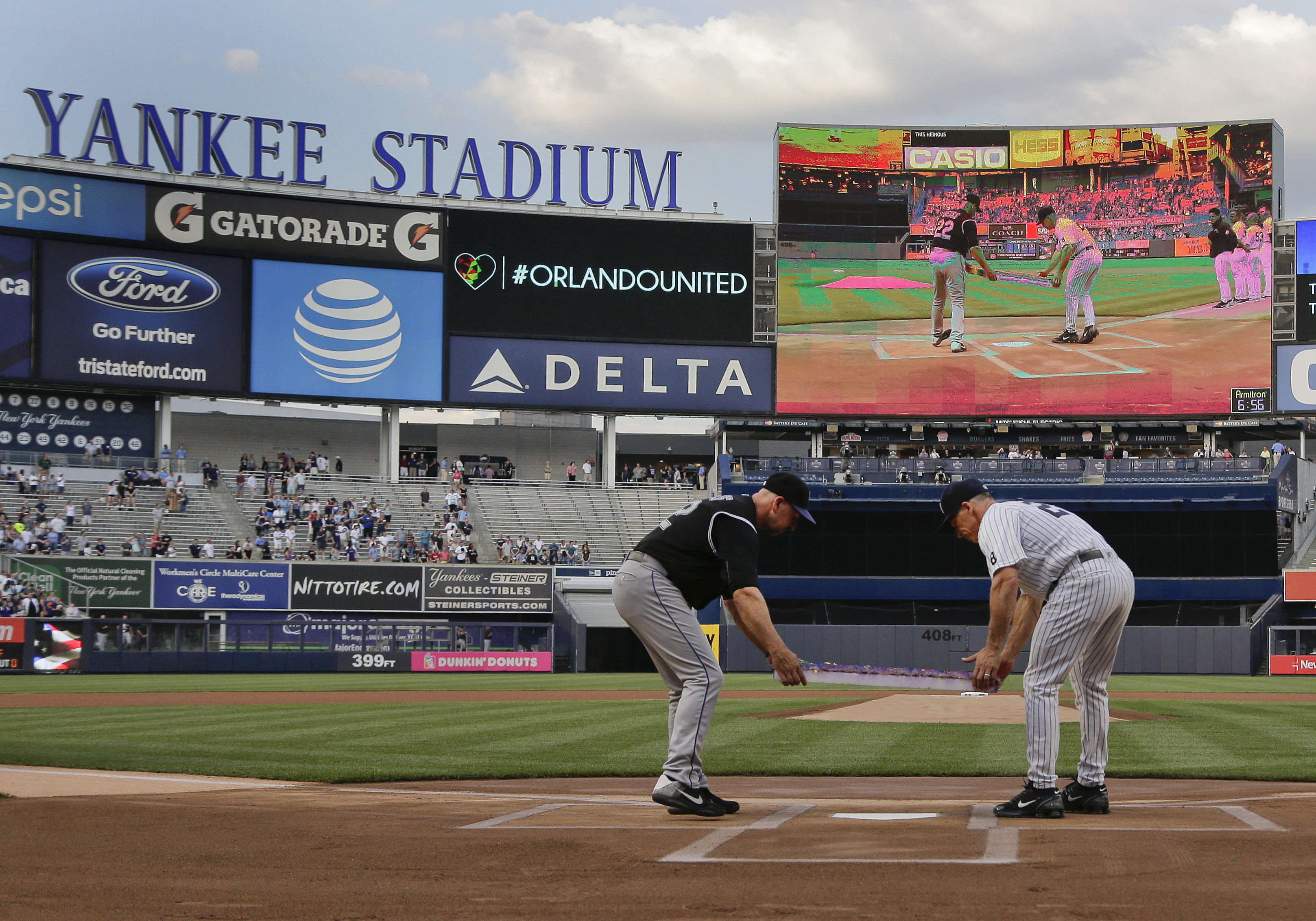 Colorado Rockies Trevor Story, Jon Gray and Mark Reynolds share