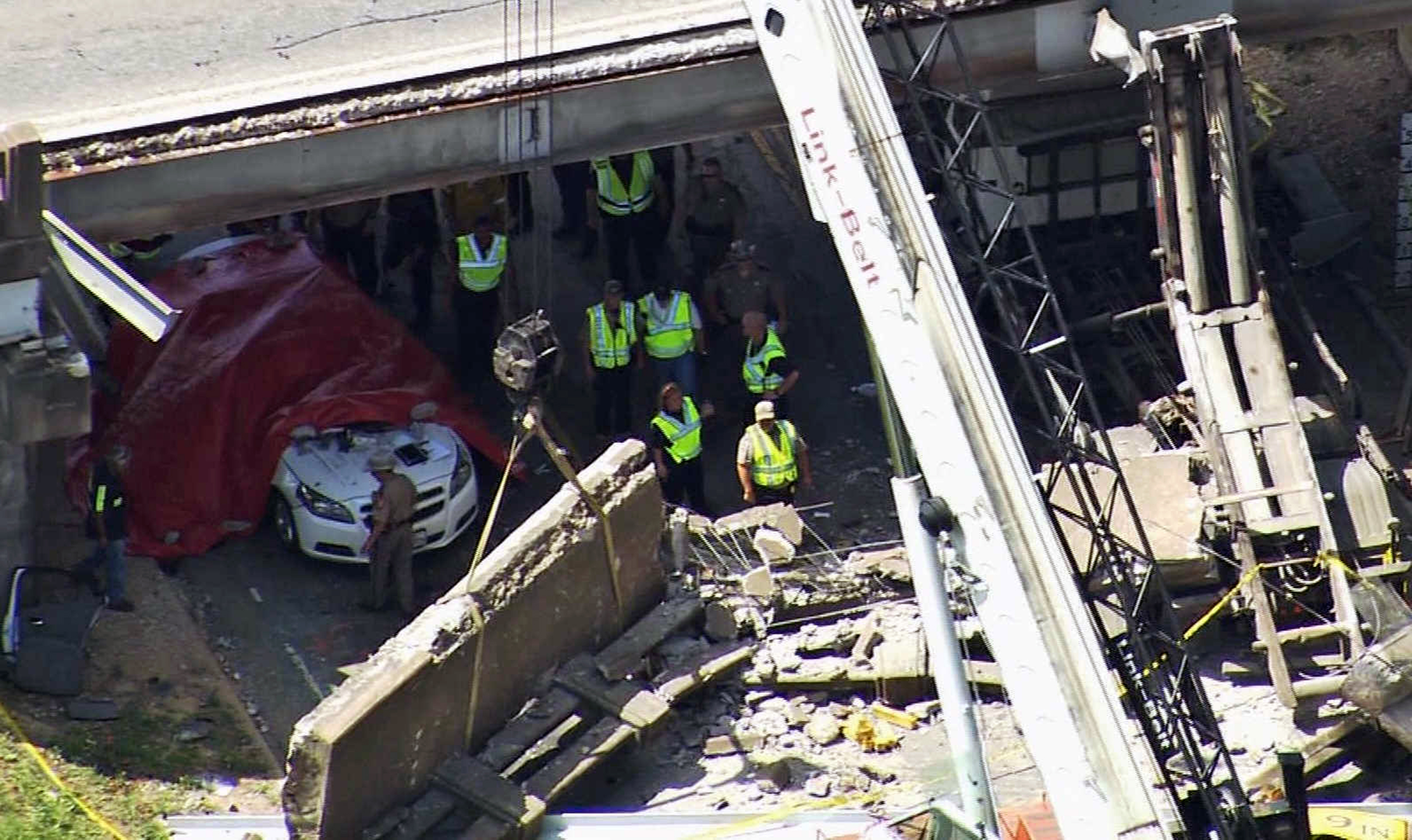 Girl killed after debris from bridge crushes car