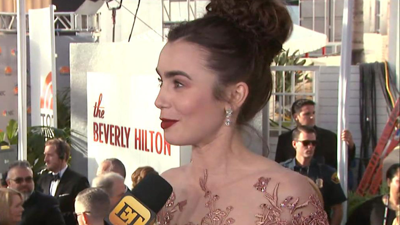 Lily Collins Shuts Down the Golden Globes Red Carpet in Stunning Gown --  See the Gorgeous Pics | kare11.com