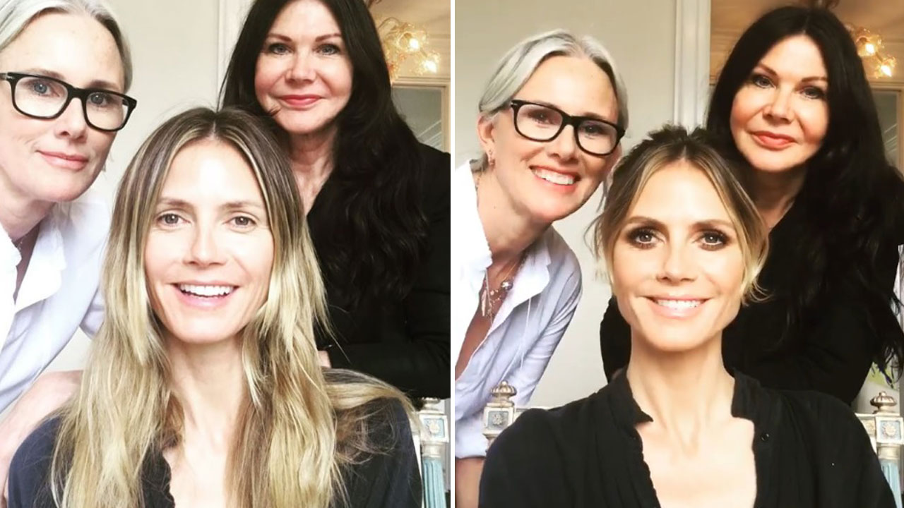 Heidi Klum Stuns With No Makeup In This Glam Transformation Video