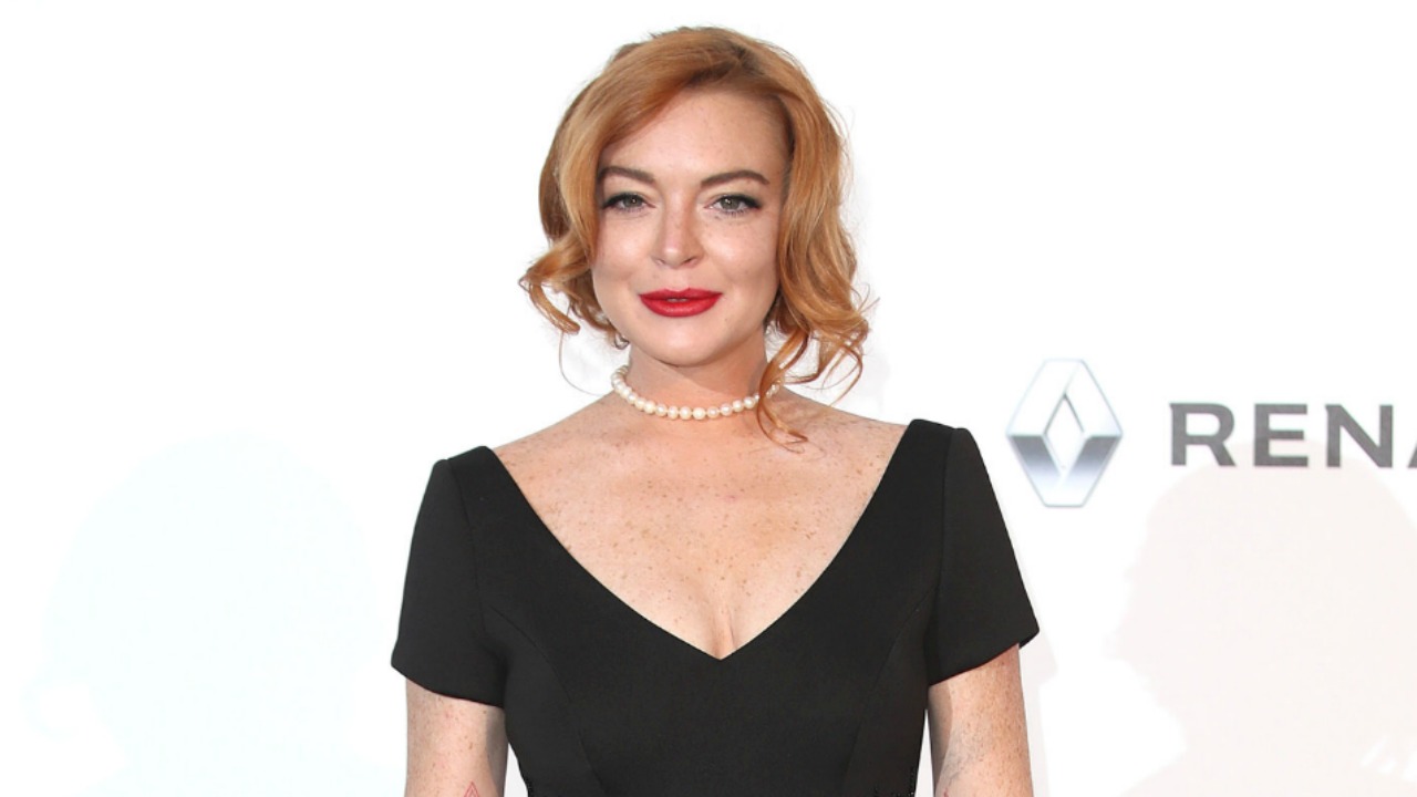 princess polly baby blue dress Red Carpet Rundown: Lindsay Lohan's Black Dress At Our Little Secret  Premiere