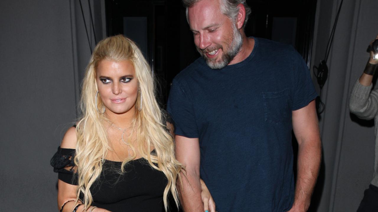 Jessica Simpson's Husband Sweetly Saves Her as She Takes a Tumble After