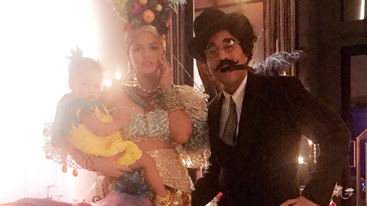 Chrissy Teigen and John Legend Dress as Carmen Miranda and Groucho Marx  With Baby Pineapple Luna: | 9news.com, image size:1280x720