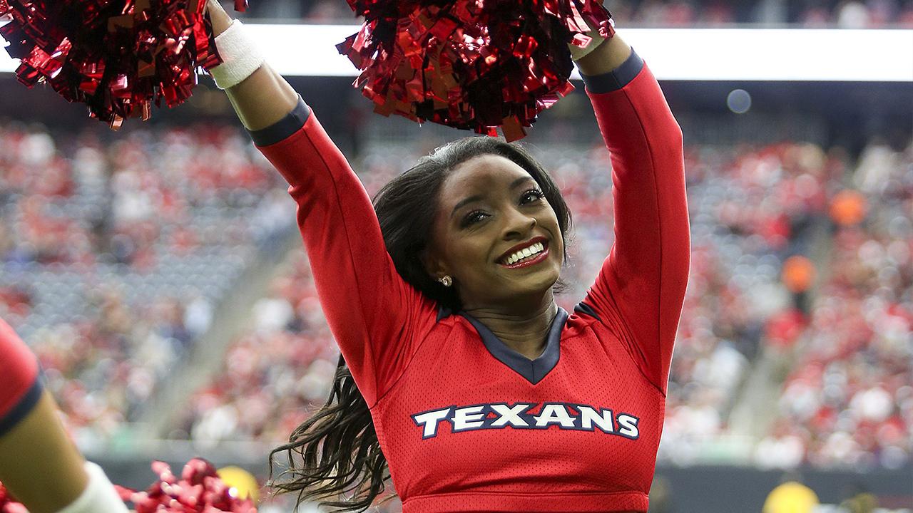 Simone Biles Crushes Texans Cheerleading Debut, Mostly